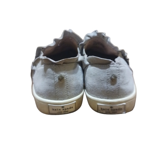 Kate Spade Leather Lilly Ruffle Slip On Sneakers Flats - Picture 4 of 9